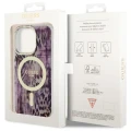 Etui Guess Leopard MagSafe na iPhone 14 Pro - różowe