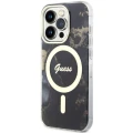 Etui Guess Golden Marble MagSafe na iPhone 14 Pro - czarne