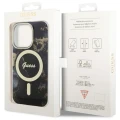 Etui Guess Golden Marble MagSafe na iPhone 14 Pro - czarne