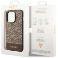 Etui Guess GCube Stripes MagSafe na iPhone 14 Pro - brązowe