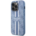 Etui Guess 4G Printed Stripes MagSafe na iPhone 14 Pro - niebieskie