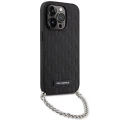 Etui Karl Lagerfeld Saffiano Monogram Chain na iPhone 14 Pro - czarne