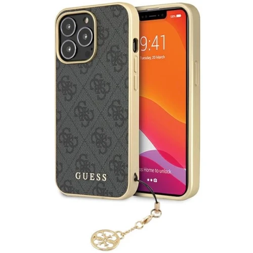 Etui Guess 4G Charms Collection na iPhone 14 Pro - szare