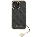 Etui Guess 4G Charms Collection na iPhone 14 Pro - szare