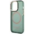 Etui Guess Gold Outline Translucent MagSafe na iPhone 14 Pro - zielone