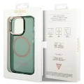 Etui Guess Gold Outline Translucent MagSafe na iPhone 14 Pro - zielone