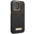 Etui Guess Peony Logo Plate MagSafe na iPhone 14 Pro - czarne