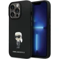 Etui Karl Lagerfeld Silicone Ikonik Metal Pin na iPhone 14 Pro - czarne