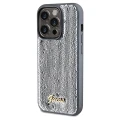 Etui Guess Sequin Script Metal na iPhone 14 Pro - srebrne