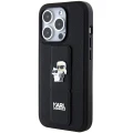 Etui Karl Lagerfeld Gripstand Saffiano Karl&Choupette Pins na iPhone 14 Pro - czarne