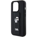 Etui Karl Lagerfeld Gripstand Saffiano Karl&Choupette Pins na iPhone 14 Pro - czarne