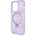Etui Guess Ring Stand Script Glitter MagSafe na iPhone 14 Pro - fioletowe