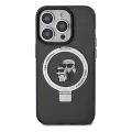 Etui Karl Lagerfeld Ring Stand Karl&Choupettte MagSafe na iPhone 14 Pro - czarne