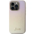 Etui Guess Saffiano Iridescent Script na iPhone 14 Pro - złote