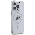 Etui Karl Lagerfeld IML Metal Karl & Choupette Head MagSafe na iPhone 14 Pro - białe