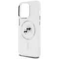 Etui Karl Lagerfeld IML Metal Karl & Choupette Head MagSafe na iPhone 14 Pro - białe