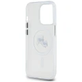 Etui Karl Lagerfeld IML Metal Karl & Choupette Head MagSafe na iPhone 14 Pro - białe
