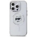 Etui Karl Lagerfeld IML Metal Choupette Head MagSafe na iPhone 14 Pro - białe