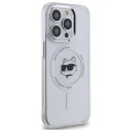 Etui Karl Lagerfeld IML Metal Choupette Head MagSafe na iPhone 14 Pro - białe