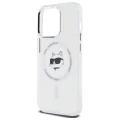 Etui Karl Lagerfeld IML Metal Choupette Head MagSafe na iPhone 14 Pro - białe