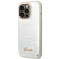 Etui Guess Croco Collection na iPhone 14 Pro 6,1" - srebrne