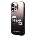 Etui Karl Lagerfeld Gradient Ikonik Karl & Choupette na iPhone 14 Pro 6,1" - czarne