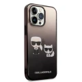 Etui Karl Lagerfeld Gradient Ikonik Karl & Choupette na iPhone 14 Pro 6,1" - czarne