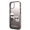 Etui Karl Lagerfeld Gradient Ikonik Karl & Choupette na iPhone 14 Pro 6,1" - czarne