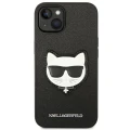 Etui Karl Lagerfeld Saffiano Choupette Head Patch na iPhone 14 Plus - czarne