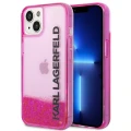 Etui Karl Lagerfeld Liquid Glitter Elong na iPhone 14 Plus - różowe