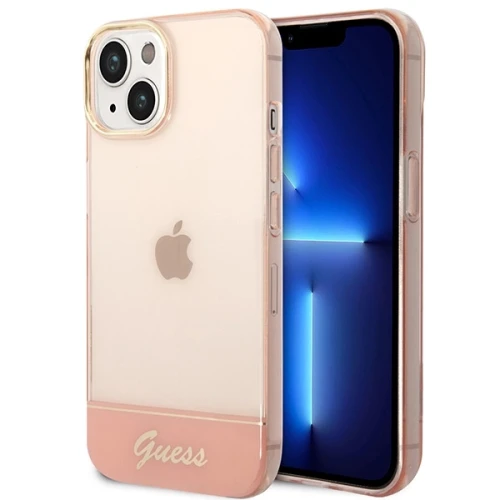 Etui Guess Translucent na iPhone 14 Plus - różowe