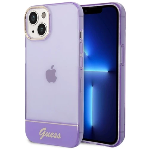 Etui Guess Translucent na iPhone 14 Plus - fioletowe