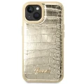 Etui Guess Croco Collection na iPhone 14 Plus - złote