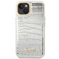 Etui Guess Croco Collection na iPhone 14 Plus - srebrne