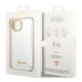 Etui Guess Croco Collection na iPhone 14 Plus - srebrne