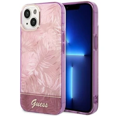 Etui Guess Jungle Collection na iPhone 14 Plus - różowe