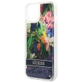 Etui Guess Flower Liquid Glitter na iPhone 14 Plus - niebieskie