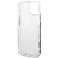 Etui Guess Flower Liquid Glitter na iPhone 14 Plus - niebieskie