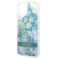 Etui Guess Flower Liquid Glitter na iPhone 14 Plus - zielone
