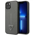 Etui Guess Saffiano Triangle Logo na iPhone 14 Plus - srebrne