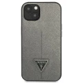 Etui Guess Saffiano Triangle Logo na iPhone 14 Plus - srebrne