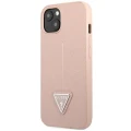 Etui Guess Saffiano Triangle Logo na iPhone 14 Plus - różowe