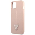 Etui Guess Saffiano Triangle Logo na iPhone 14 Plus - różowe
