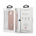 Etui Guess Saffiano Triangle Logo na iPhone 14 Plus - różowe