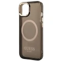 Etui Guess Gold Outline Translucent MagSafe na iPhone 14 Plus - czarne