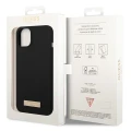 Etui Guess Silicone Logo Plate MagSafe na iPhone 14 Plus - czarne