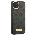 Etui Guess 4G Logo Plate MagSafe na iPhone 14 Plus - czarne