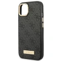 Etui Guess 4G Logo Plate MagSafe na iPhone 14 Plus - czarne