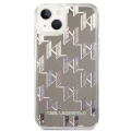 Etui Karl Lagerfeld Liquid Glitter Monogram na iPhone 14 Plus - srebrne