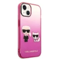Etui Karl Lagerfeld Gradient Ikonik Karl&Choupette na iPhone 14 Plus - różowe
